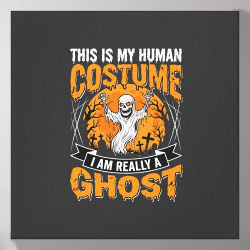 Halloween Human Costume Ghost Skeleton Graphic Canvas Photo Tile