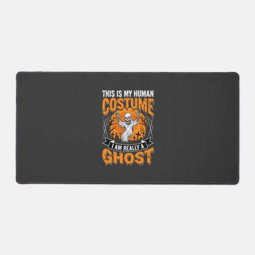 Halloween Human Costume Ghost Skeleton Graphic Desk Mat