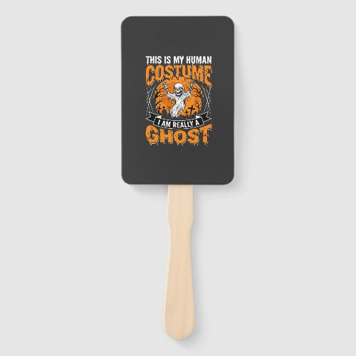 Halloween Human Costume Ghost Skeleton Graphic Hand Fan