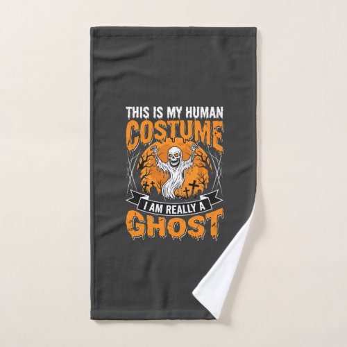 Halloween Human Costume Ghost Skeleton Graphic Hand Towel