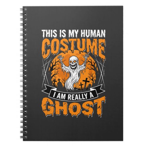 Halloween Human Costume Ghost Skeleton Graphic Notebook