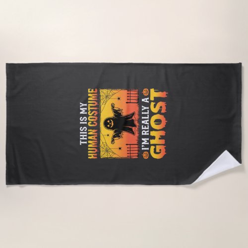 Halloween Human Costume Ghost Vintage Beach Towel