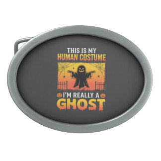 Halloween Human Costume Ghost Vintage Belt Buckle