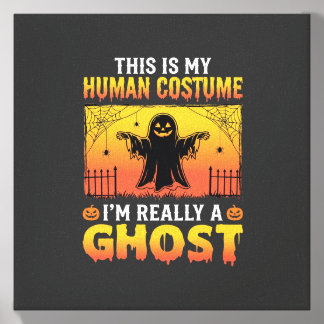 Halloween Human Costume Ghost Vintage Canvas Photo Tile