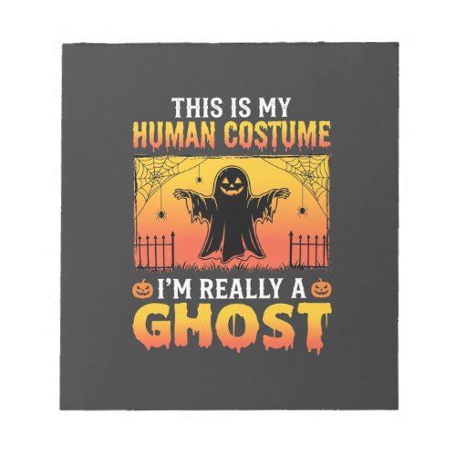 Halloween Human Costume Ghost Vintage Notepad