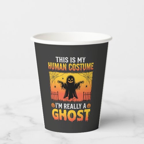 Halloween Human Costume Ghost Vintage Paper Cups