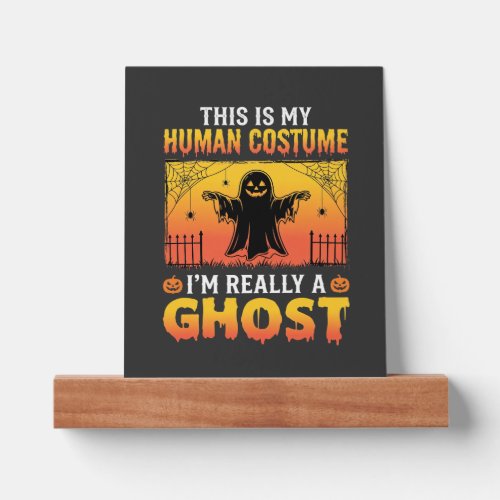 Halloween Human Costume Ghost Vintage Picture Ledge