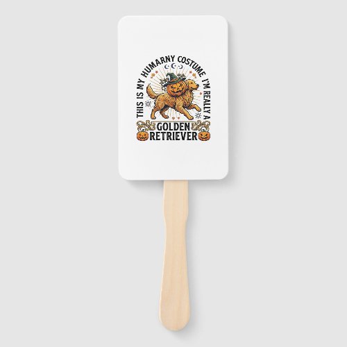 Halloween Human Costume Golden Retriever Pumpkin W Hand Fan