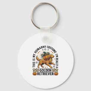 Halloween Human Costume Golden Retriever Pumpkin W Keychain