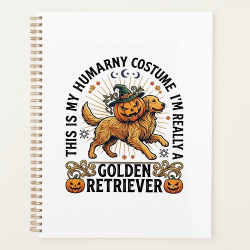 Halloween Human Costume Golden Retriever Pumpkin W Planner