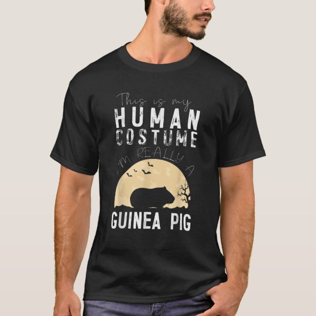 Halloween Human Costume Guinea Pig Creepy Horror T-Shirt (Front)