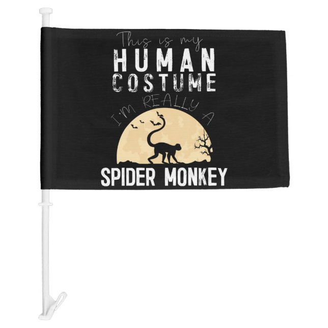 Halloween Human Spider Monkey Creepy Horror Car Flag (Front)
