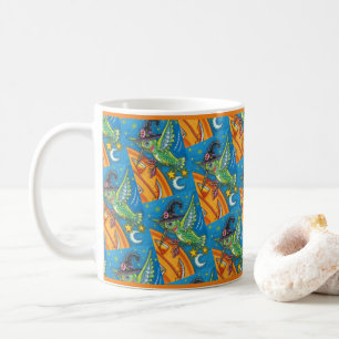 HALLOWEEN HUMMINGBIRD & JACK O LANTERN WHIMSY COFFEE MUG