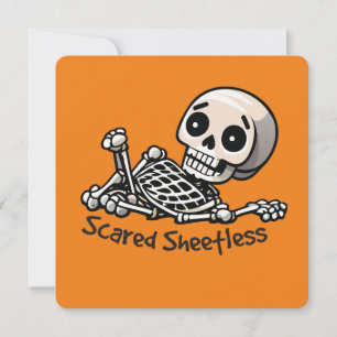 Halloween humor Scared sheetless Holiday Card