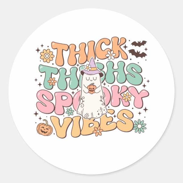 Halloween Humor Spooky Classic Round Sticker (Front)