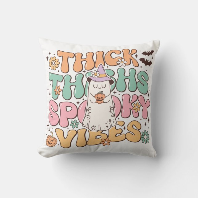 Halloween Humor Spooky Throw Pillow (Front)