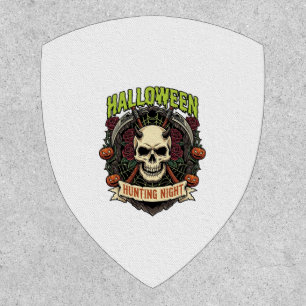 Halloween Hunting Night Horned Skull Roses Pumpkin Patch