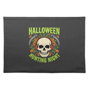 Halloween Hunting Night Skull Scythe Vector Design Cloth Placemat