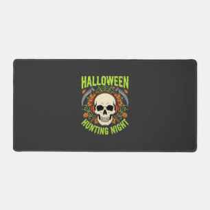 Halloween Hunting Night Skull Scythe Vector Design Desk Mat