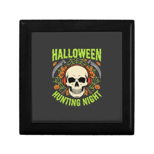 Halloween Hunting Night Skull Scythe Vector Design Gift Box