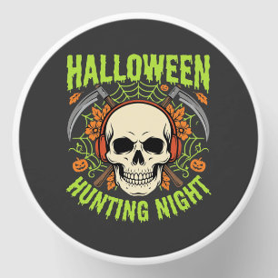 Halloween Hunting Night Skull Scythe Vector Design Mini Candle Favors