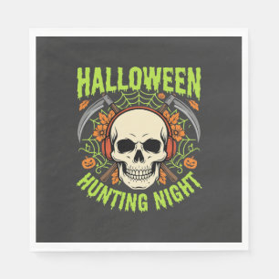 Halloween Hunting Night Skull Scythe Vector Design Napkins
