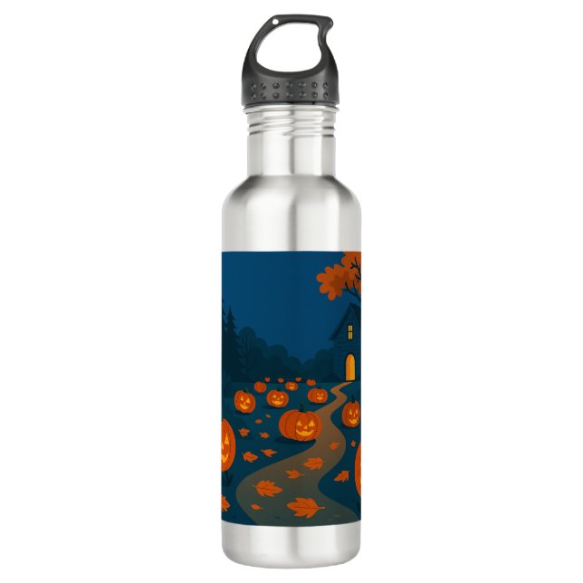 Halloween hunting pumpkins stainless steel water bottle (Front)