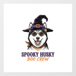 Halloween Husky Shirt Witch Dog Vintage Graphic Floor Decals