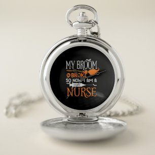 Halloween I Am A Nurse Birthday Pocket Watch
