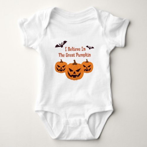 Halloween I Believe in the great pumpkin t_shirt Baby Bodysuit