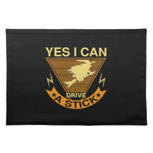 Halloween I Can Drive A Stick Birthday Cloth Placemat