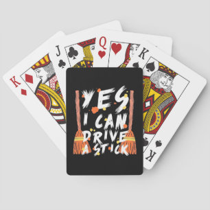 Halloween I Can Drive A Stick Poker Cards