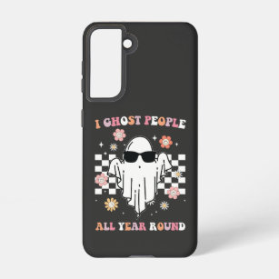 Halloween I Ghost People All Year Round Groovy Ret Samsung Galaxy S21 Case