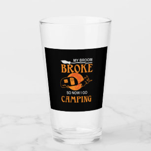Halloween I Go Camping Birthday Glass
