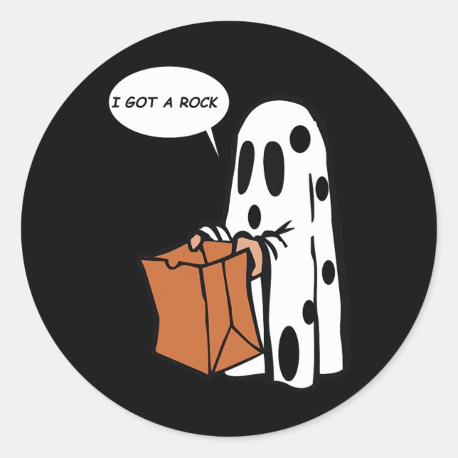 Halloween I Got A Rock Ghost  Classic Round Sticker (Front)
