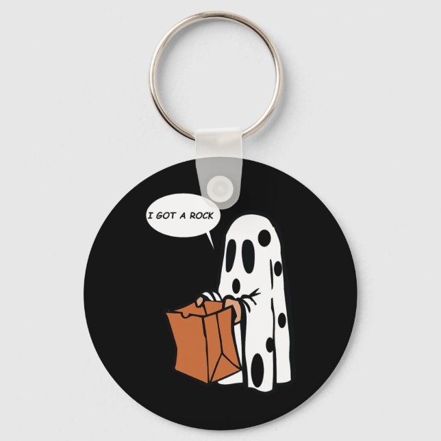 Halloween I Got A Rock Ghost  Keychain (Front)