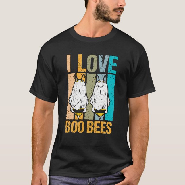 Halloween I Love Boo Bees T-Shirt (Front)