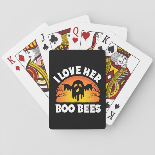 Halloween I Love Her Boo Bees Birthday Poker Cards