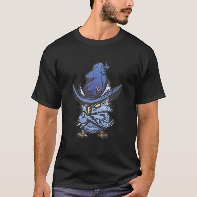 Halloween I Owl Witch Witch Hat Forest Creepy Part T-Shirt (Front)