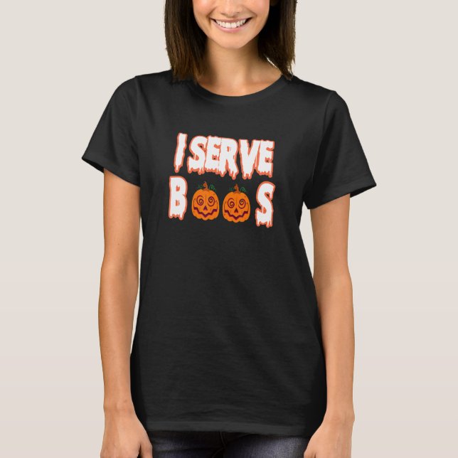 Halloween, I Serve Boos Funny Barkeep Mixologist B T-Shirt (Front)