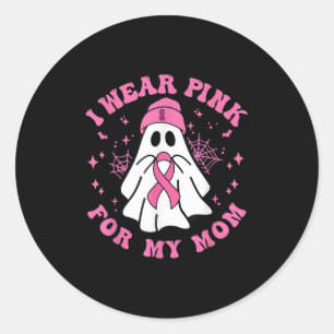 Halloween I Wear Nk For My Mom Breast Cancer Kid W Classic Round Sticker
