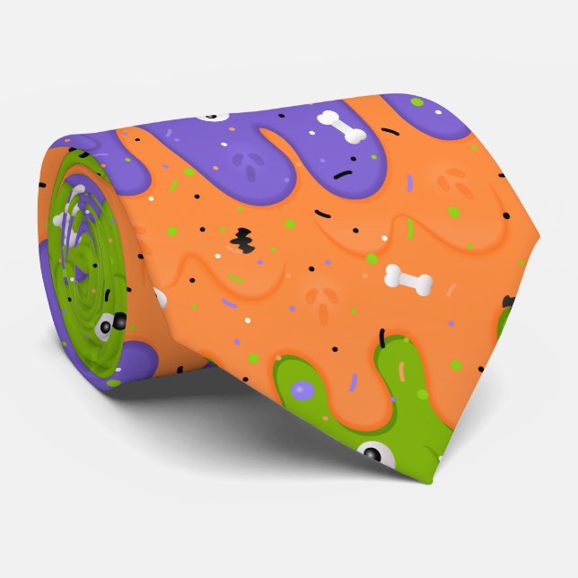 Halloween Ice Cream Neck Tie (Rolled)