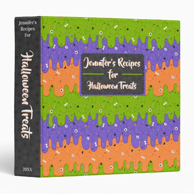 Halloween Ice Cream Recipe 3 Ring Binder (Front/Spine)