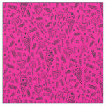 halloween ice cream skull bones poison pink fabric