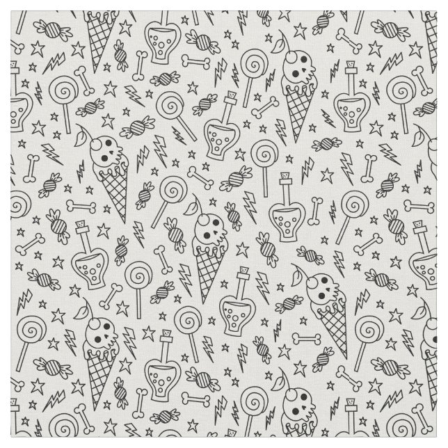 halloween ice cream skull bones poison white fabric (Close Up)