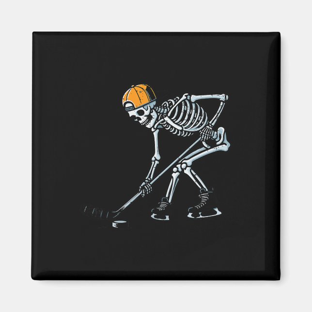 Halloween Ice Hockey Skeleton Costume Boys Kids Yo Magnet (Front)