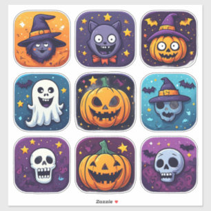 Halloween Icons Pumpkins Ghosts Witches Bats 🎃 Sticker