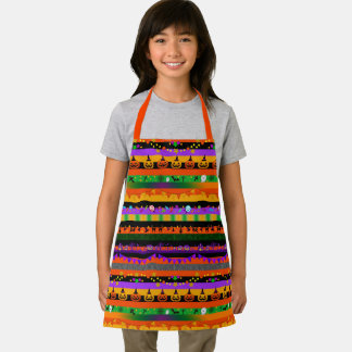 Halloween Icons Striped Apron