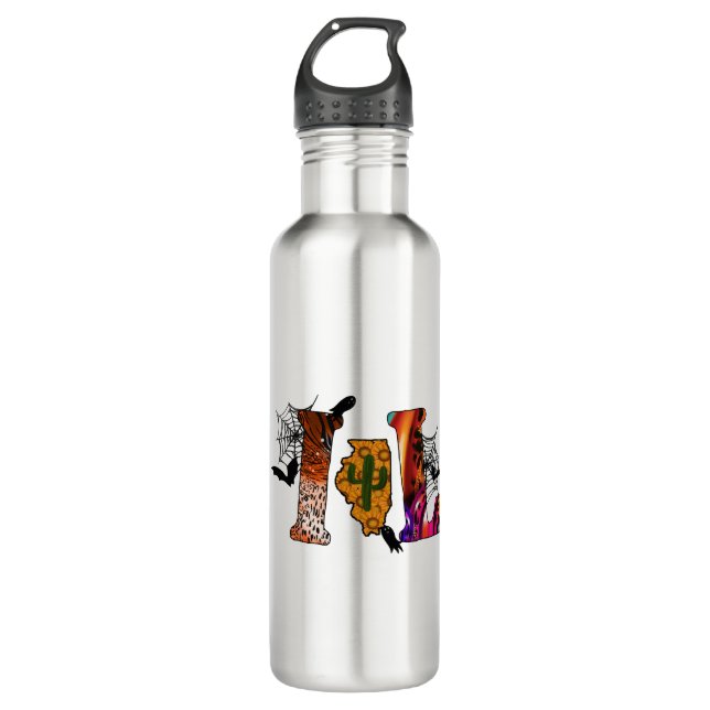 Halloween Illinois Stainless Steel Water Bottle (Front)