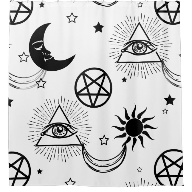 halloween illuminati eye shower curtain (Front)